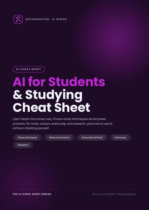 AI Study Cheat Sheet — For Students