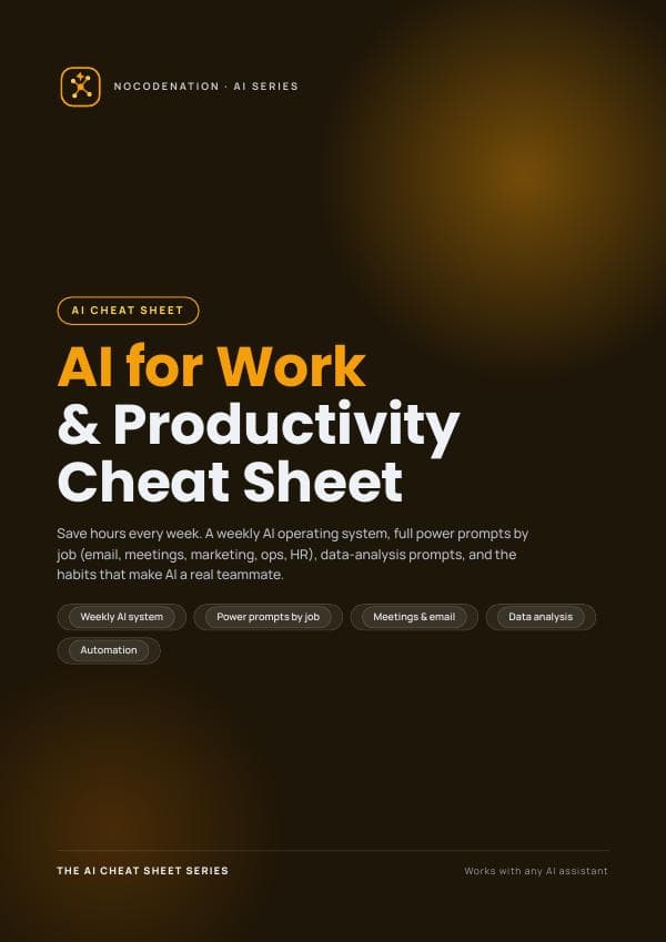 AI for Work & Productivity Cheat Sheet