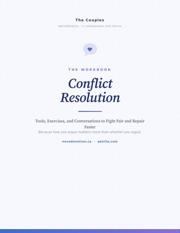 Couples Conflict Resolution Workbook