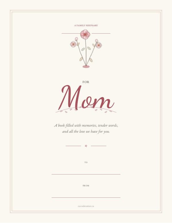 Mom Memory Book — Family Keepsake Journal